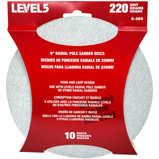 Level5 5-350 220 Grit 9" Radial Sander Disc - 10 Pack