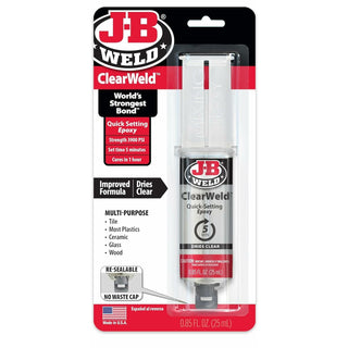 J-B Weld 50112 ClearWeld Epoxy Syringe, 25 mL