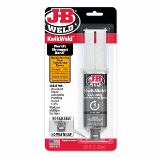 J-B Weld 50176 KwikWeld Steel Reinforced Epoxy Syringe, 25 mL