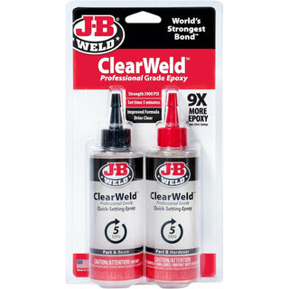 J-B Weld 50240H ClearWeld Professional Size Epoxy & Hardener, 8 oz.