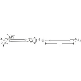 Stahlwille 40172121 17F Combination Ratcheting Wrenchs Size 21 mm