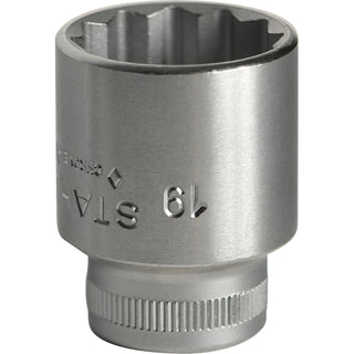 Stahlwille 02010019 45 3/8" 12-pt Socket, 19 mm