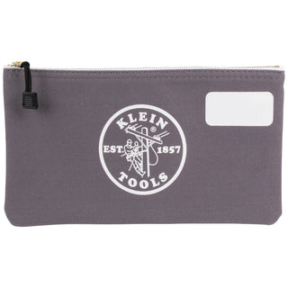 Klein Tools 55578 Zipper Bag with Divider, Canvas Tool Pouch, 7-Inch, Gray