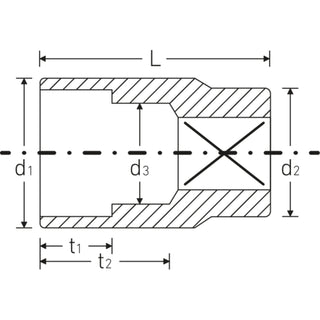 Stahlwille 02110016 456 3/8" 6-pt Socket, 16 mm