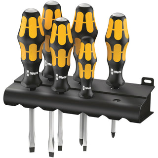 Wera 932/918/6 Screwdriver set Kraftform Wera: Chiseldriver and rack, 6 pieces