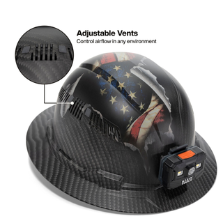 Klein Tools 60347FS Hard Hat, Freedom Series KARBN Pattern, Vented Full Brim, Class C
