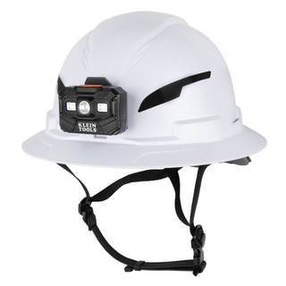 Klein Tools 60406T2RL Type-2 Hard Hat, Non-Vented Full Brim with Rechargeable Headlamp, White