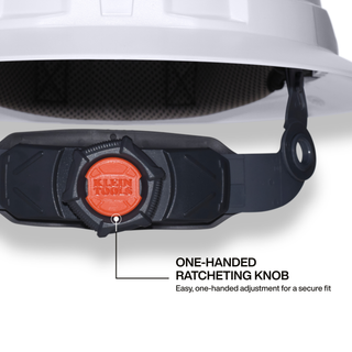 Klein Tools 60407T2RL Type-2 Hard Hat, Vented Full Brim with Rechargeable Headlamp, White