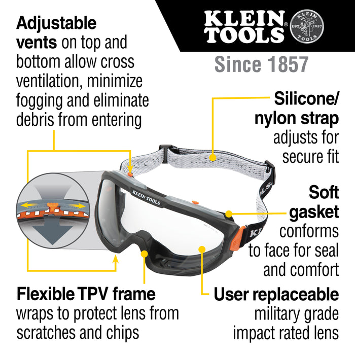 Klein Tools 60481 Safety Goggles, Replacement Lens, Clear