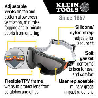 Klein Tools 60482 Safety Goggles, Replacement Lens, Gray