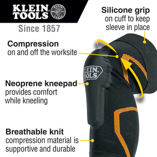 Klein Tools 60622 Knee Pad Compression Sleeve, S/M