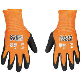 Klein Tools Winter Knit Dipped Gloves, Cut Level A1, Touchscreen