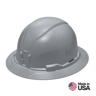Klein Tools 60863BR Hard Hat, Non-Vented, Full Brim Style, Gray