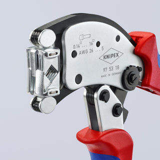 Knipex 97 53 18 8" KNIPEX Twistor®16 Self-Adjusting Crimping Pliers For Wire Ferrules