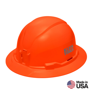 Klein Tools 60930 Hard Hat, Non-Vented, Full Brim Style, High Visibility Orange