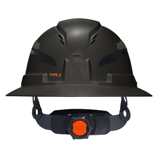 Klein Tools 60961T2 Class C Type-2 Hard Hat, Vented Full Brim with Strap, Black