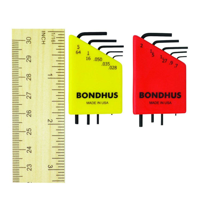 Bondhus 20393 10 Pc Micro Mini Hex L-Wrench key Double Set