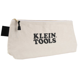 Klein Tools 62042 Zipper Bag, Extra-Long Canvas Tool Pouch, 16-Inch, Natural