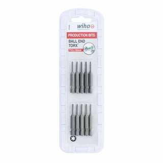 Wiha Tools 74526 TORX Ball End Power Bit, T10 x 50 mm, 10 Pk.