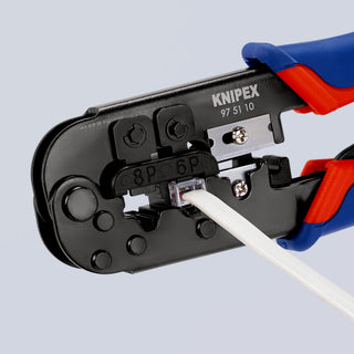 Knipex 97 51 10 7 1/2" Crimping Pliers-For 6 and 8 Pole Western Plug Type