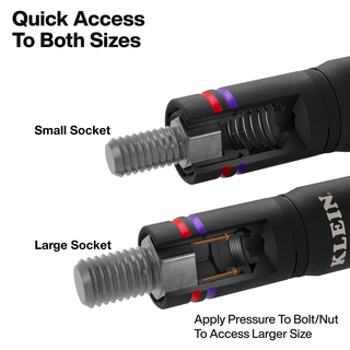 Klein Tools 6512QS Quad-4 Heavy-Duty Impact Flip Socket, SAE, 2-Piece