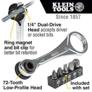 Klein Tools 85515 Multi-Bit Screwdriver and Nut Driver Set, 3 Pc.