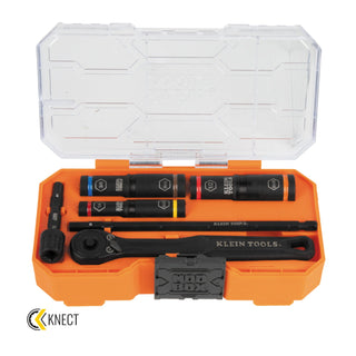 Klein Tools 65238 Essential Deep-Well Heavy-Duty Flip Socket Set, SAE, 3 Pc.