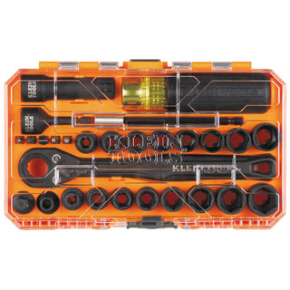 Klein Tools 65400KNECT KNECT Essential Pass Through Impact Socket Set, SAE and Metric, 28 Pc.