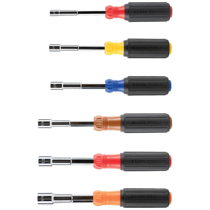 Klein Tools 65411 Color-Coded Hollow-Shaft Heavy-Duty Nut Driver Set, 6-Piece
