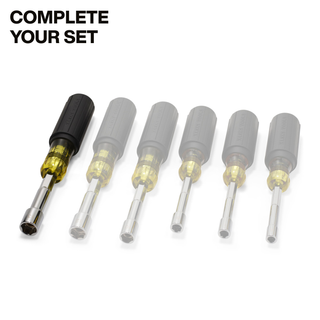 Klein Tools 65413MAGM Metric Magnetic Color-Coded Nut Driver, Heavy-Duty Hollow-Shaft, 13 mm