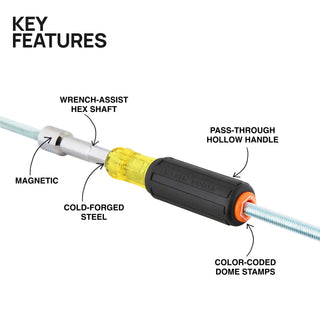Klein Tools 65456MAG Color-Coded Magnetic Hollow-Shaft Heavy-Duty Nut Driver Set, 6 Pc.