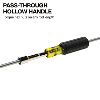 Klein Tools 65412MAGM Metric Magnetic Color-Coded Nut Driver, Heavy-Duty Hollow-Shaft, 12 mm