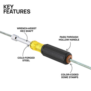 Klein Tools 654716 Color-Coded Hollow-Shaft Heavy-Duty Nut Driver, 7/16"