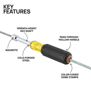 Klein Tools 654716MAG Color-Coded Magnetic Hollow-Shaft Heavy-Duty Nut Driver, 7/16"