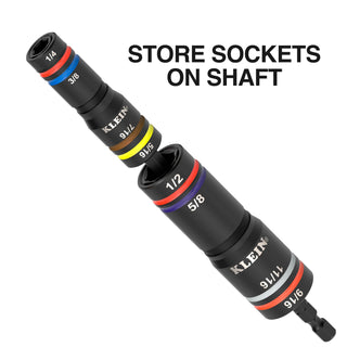 Klein Tools 654QS KNECT Quad-16 Heavy-Duty Impact Flip Sockets, SAE and Metric, 6 Pc.