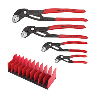 Knipex 9K 00 80 138 US 4 Pc Cobra® Pliers Set with 10 Pc Tool Holder