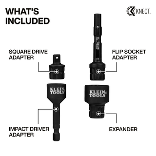 Klein Tools 65KADPS KNECT (S) Impact Socket Adapter Set