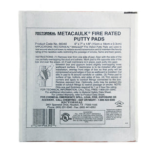 NSI 66340 Metacaulk 6″ x 7″ x 1/8″ Putty Pads