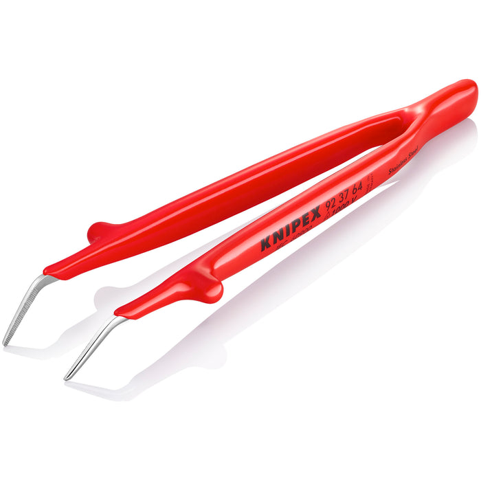 Knipex 92 37 64 6" Stainless Steel GrippingTweezers--30°Angled-1000V Insulated