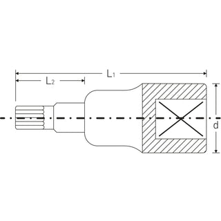 Stahlwille 03060012 54X 1/2" XZN Socket, M12