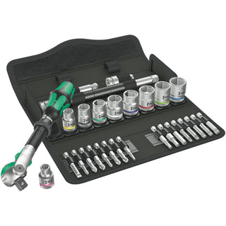 Wera 8100 SB 6 Zyklop Speed Ratchet Set, 3/8" drive, metric, 29 pieces