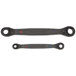 Klein Tools 68216 4-in-1 Ratcheting Wrench Set, SAE, 2 Pc.