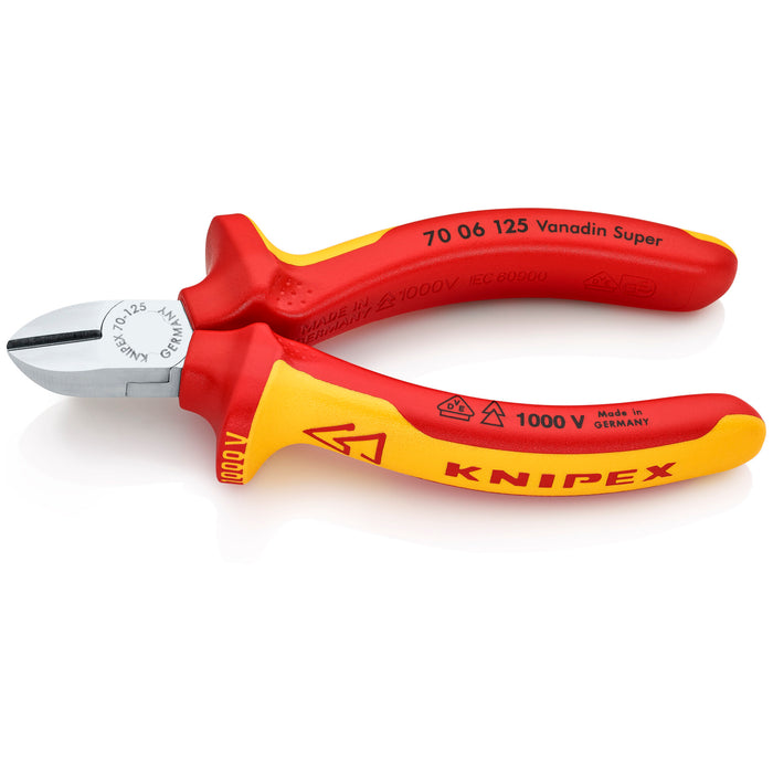 Knipex 70 06 125 5 1/4" Diagonal Cutters-1000V Insulated