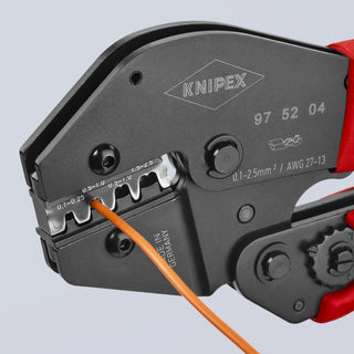 Knipex 97 52 04 10" Crimping Pliers For Non-Insulated Open Plug-Type Connectors (Plug Width 2.8 and 4.8 mm)