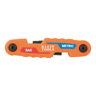 Klein Tools 70590 Compact Folding Hex Key Set, SAE, Metric, 12-Keys