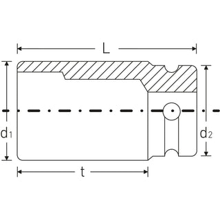Stahlwille 26010080 60IMP 1" 6-pt Impact Socket, 80 mm