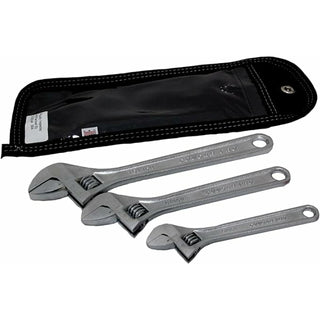 Cougar Pro E9AC3 Adjustable Wrench Chrome 3 Piece Set, 6", 8", 10"