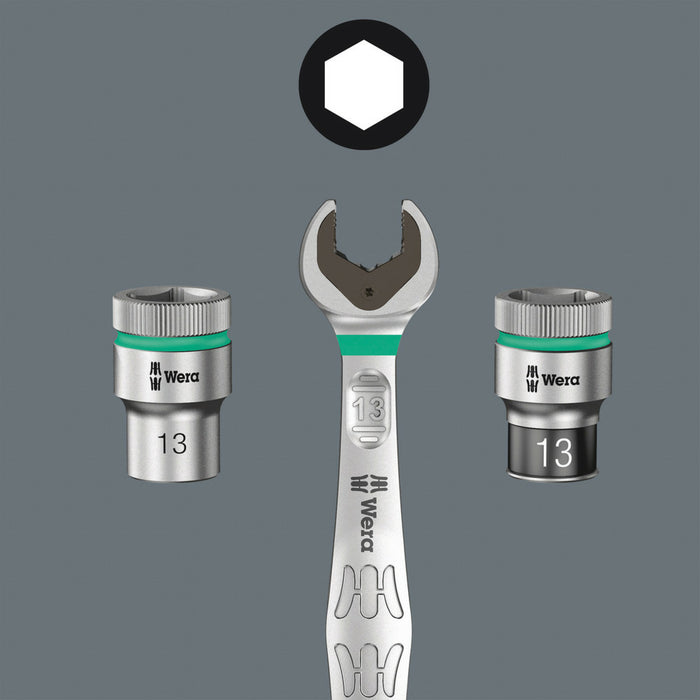Wera 8100 SA 11 Zyklop Metal Ratchet Set with switch lever, 1/4" drive, imperial, 28 pieces