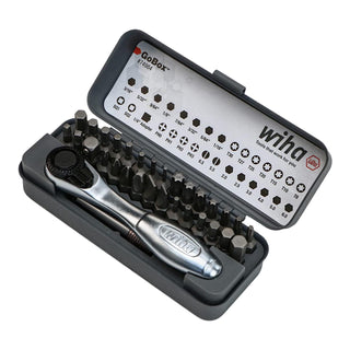 Wiha Tools Tools 74984 Standard Bit GoBox Set with Mini Ratchet, 32 Pc.