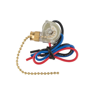 NSI 75110CW Pull Chain SP3T with Brass Actuator